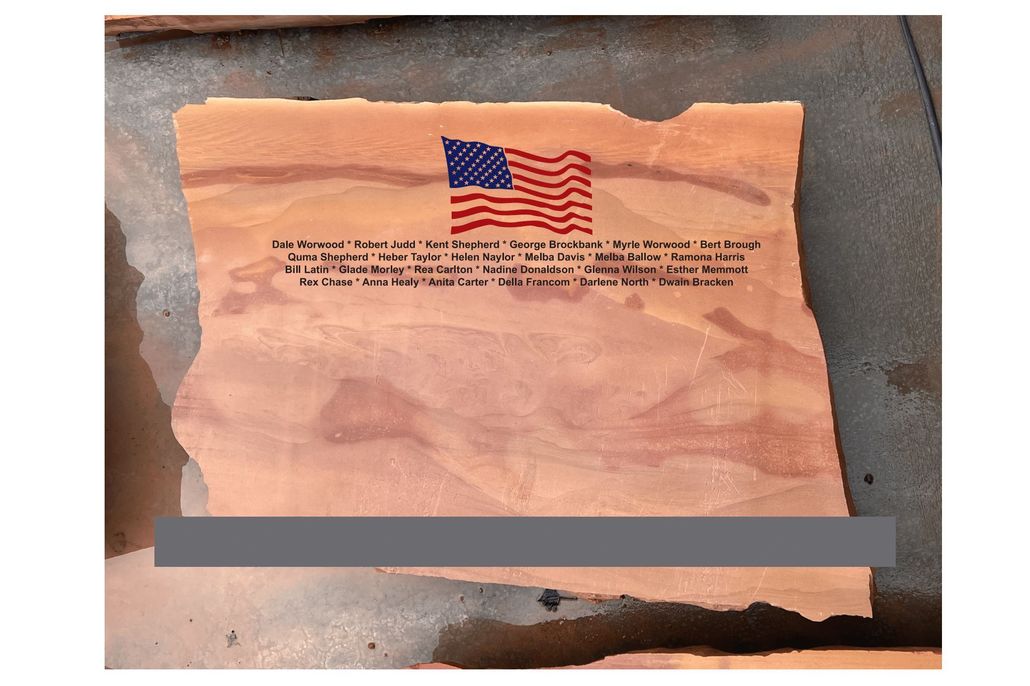 Stone with Service Member Names